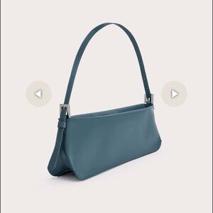NWT By Far Dulce Petrol Blue Leather Shoulder Bag